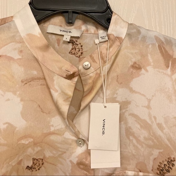 Vince Magnolia Band Collar Blouse Size S - Picture 6 of 7
